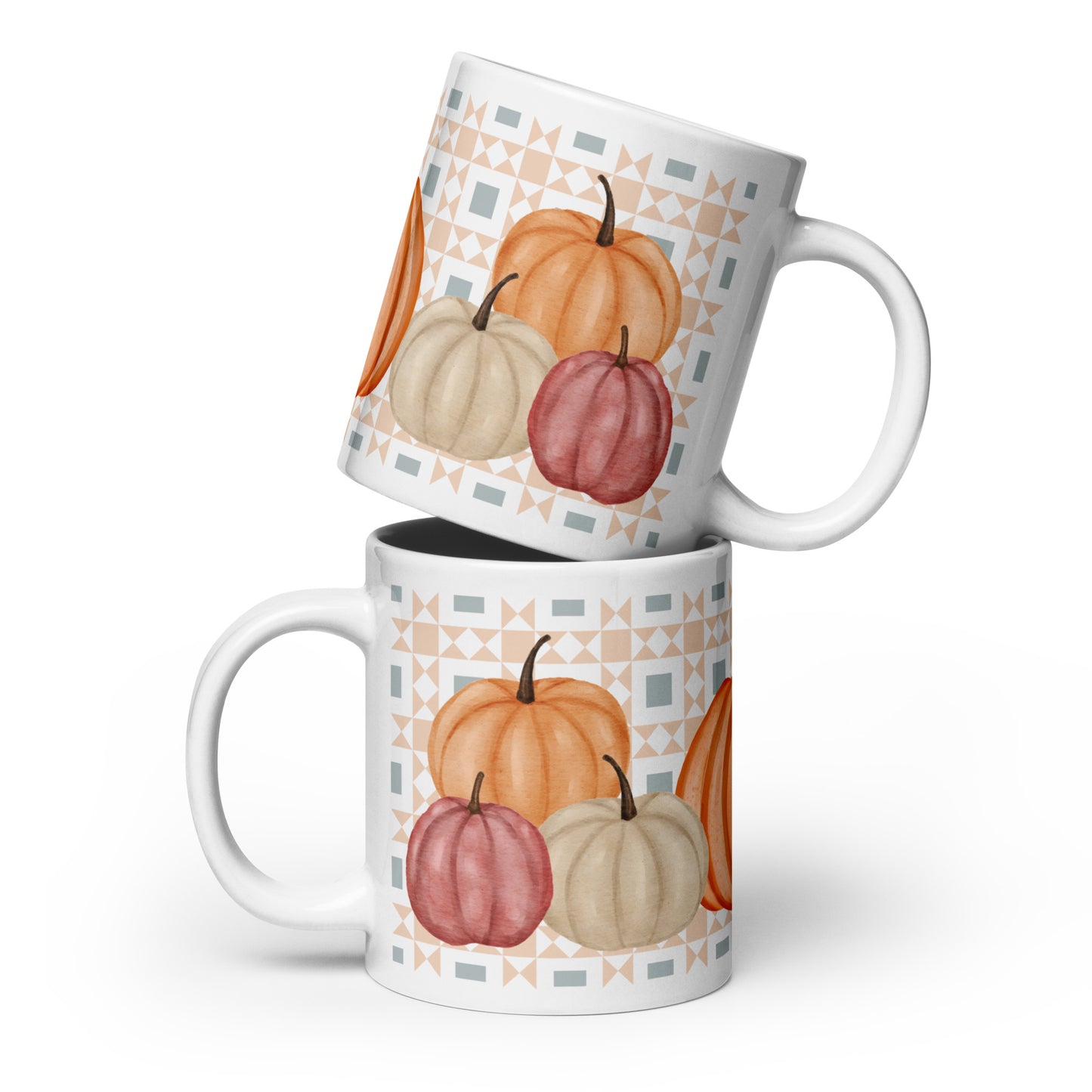mug with pumpkins design on a white background