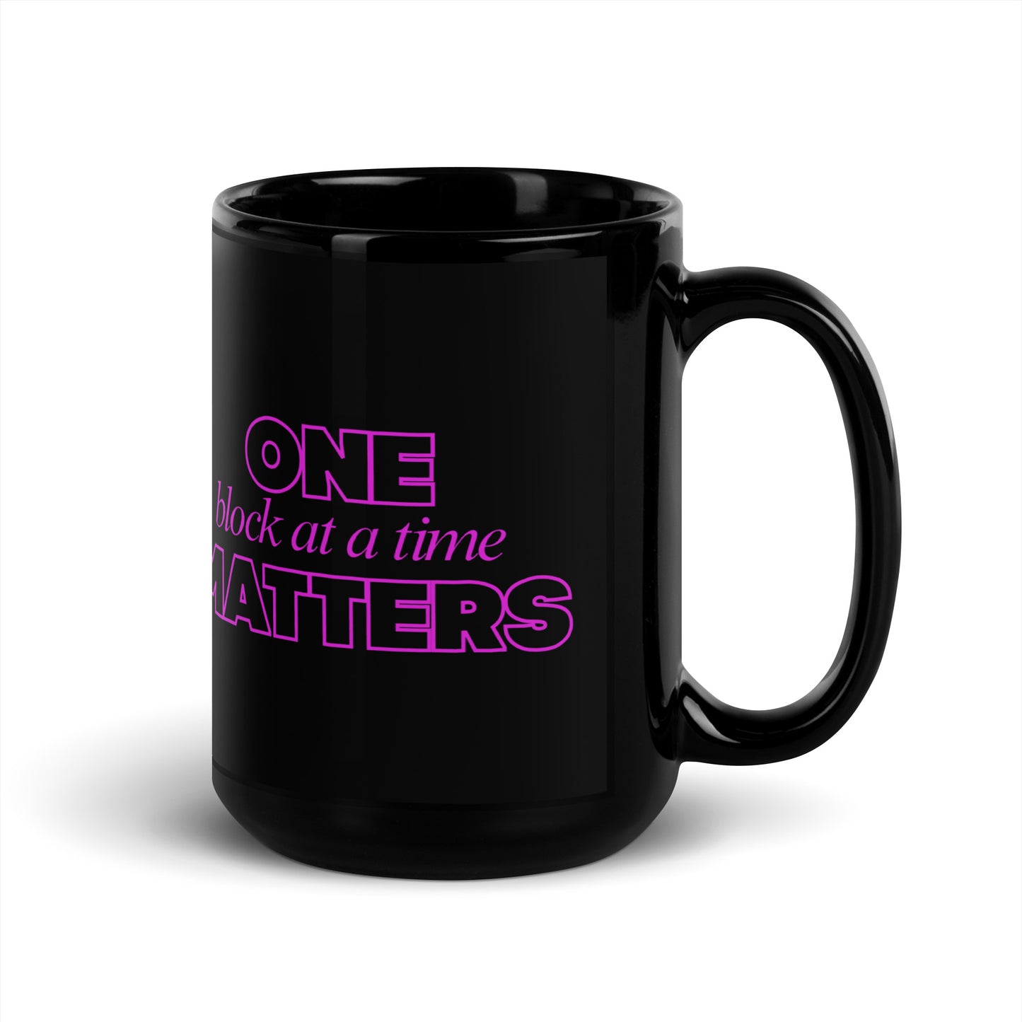 One Block at a Time Mug - Black
